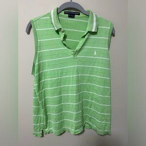 Ralph Lauren Green Striped Sleeveless Top